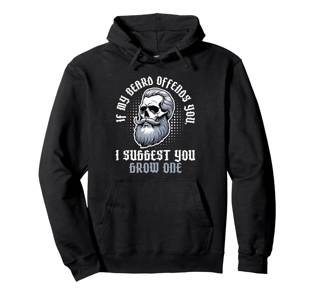 Bearded Facial Hair Fathers Day Dad Grandpa Hoodie - Unique Graphic Unisex - T-Shirt, Sweatshirt, Hoodie