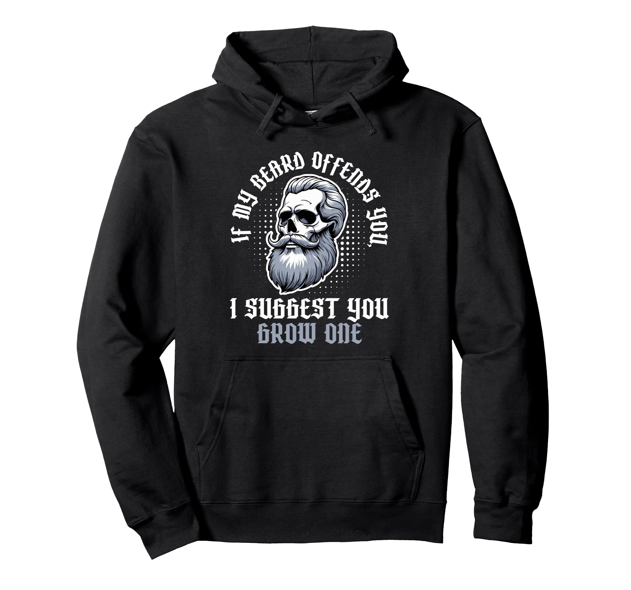 Bearded Facial Hair Fathers Day Dad Grandpa Hoodie - Unique Graphic Unisex - T-Shirt, Sweatshirt, Hoodie