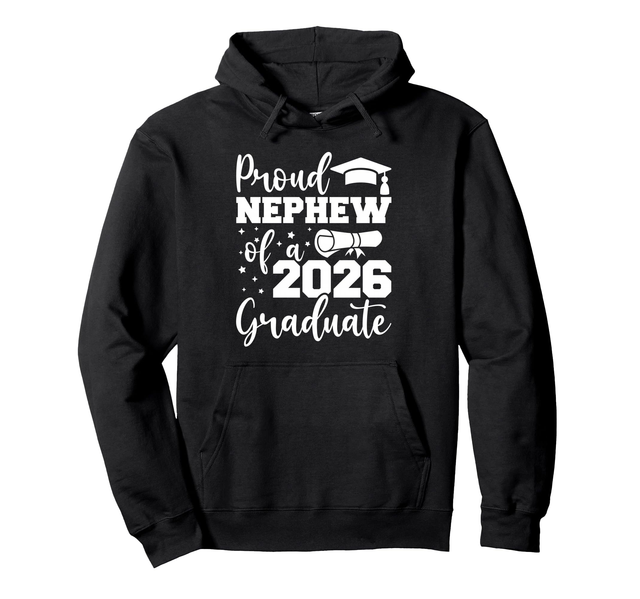 Proud Nephew Class 2026 Graduate Hoodie - Novelty Apparel for Adults - T-Shirt, Sweatshirt, Hoodie
