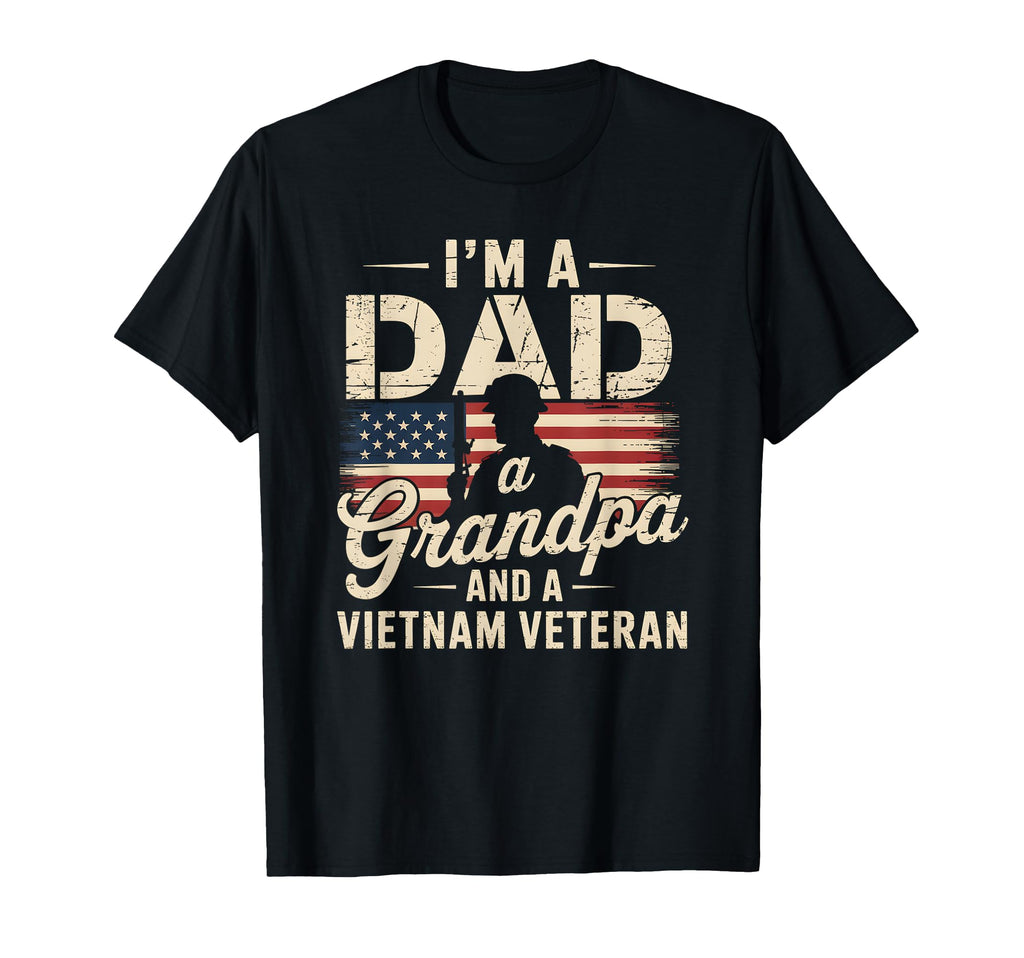 Dad Grandpa Vietnam Veteran Mens T-Shirt - Minimalist Print Men Women - T-Shirt, Sweatshirt, Hoodie