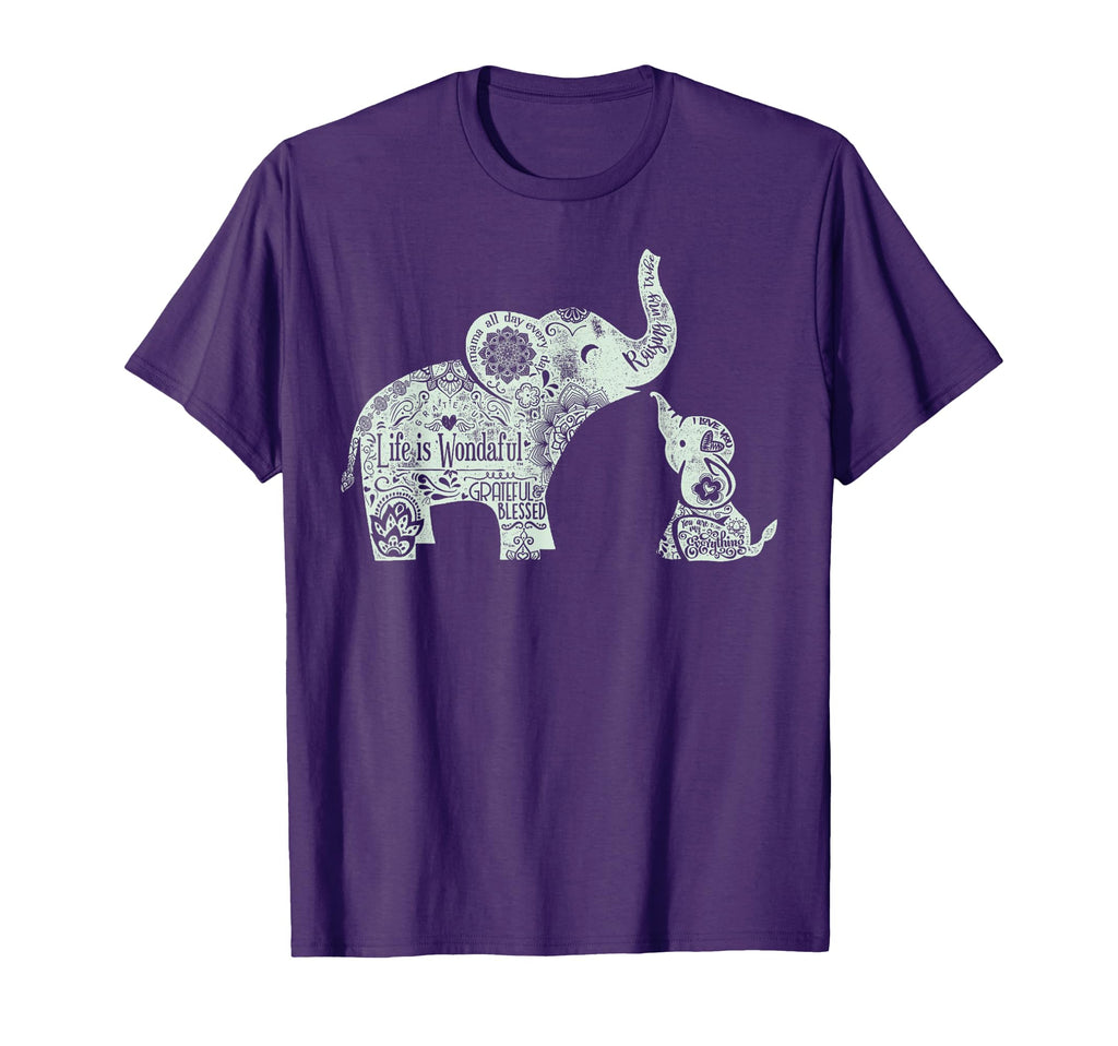 Mama And Elephants T-Shirt - Graphic Print Men Women - T-Shirt, Sweatshirt, Hoodie