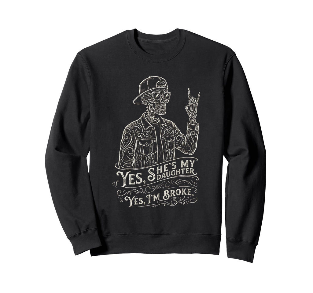 Skeleton Dad Daughter Matching Sweatshirt - Casual Everyday Wear Unisex - T-Shirt, Sweatshirt, Hoodie