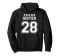 Number 28 Custom Proud Soccer Futbol Hoodie - Minimalist Print Unisex - T-Shirt, Sweatshirt, Hoodie