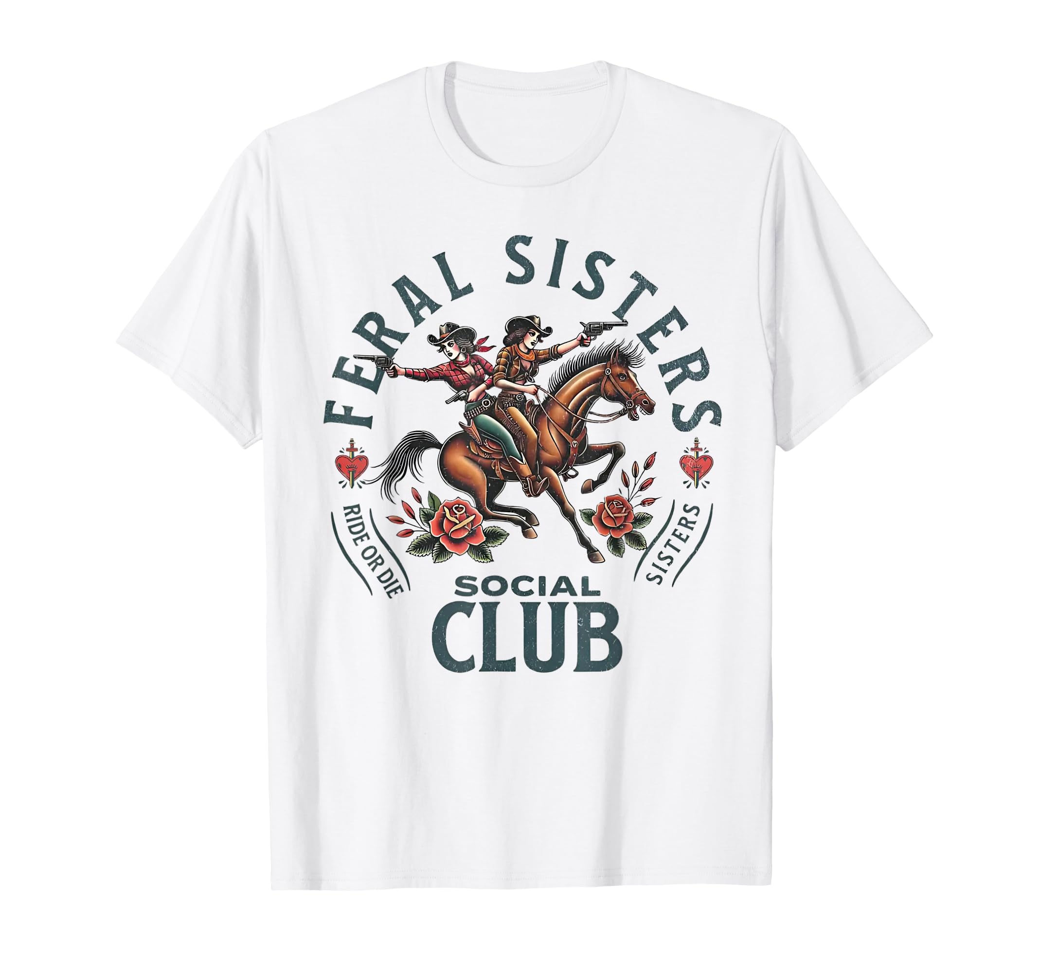 Funny Sisters Feral Sisters Social Club T-Shirt - Minimalist Print Unisex - T-Shirt, Sweatshirt, Hoodie