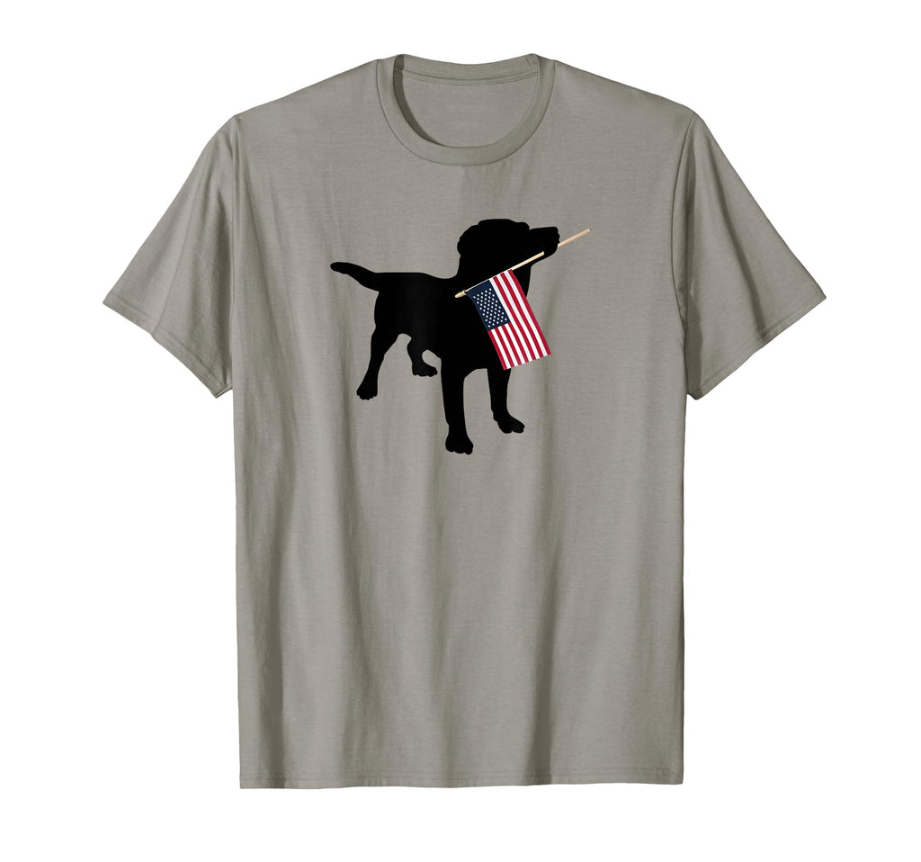 Black Lab Dog Holding July 4Th Patriotic T-Shirt - Streetwear Style Unisex - T-Shirt, Sweatshirt, Hoodie