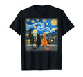 Vincent Van Gogh Starry Night Cat T-Shirt - Minimalist Print Men Women - T-Shirt, Sweatshirt, Hoodie
