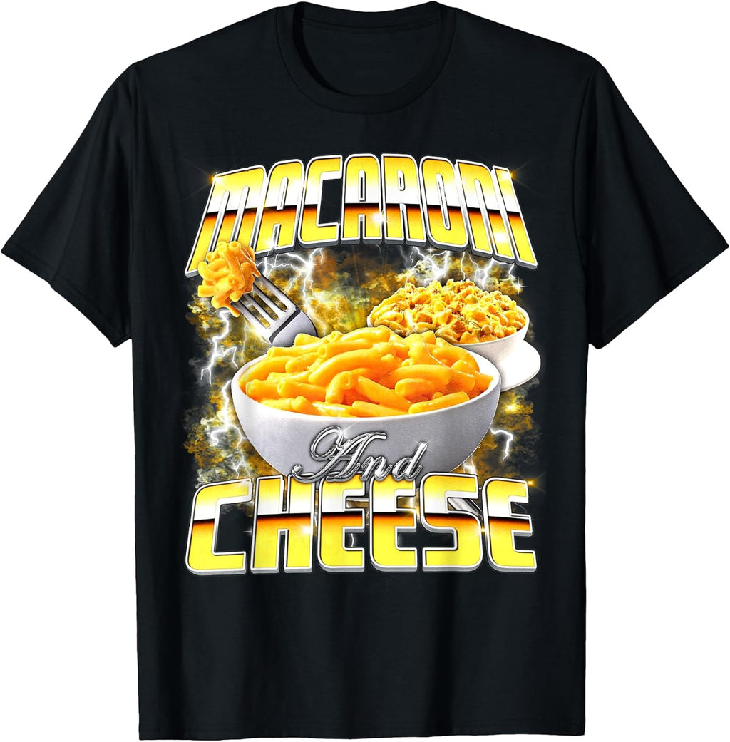Macaroni and Cheese Meme Bootleg Rap Style 90s - Adult & Kids T-Shirts, Sweatshirts & Hoodies apparel design preview 1