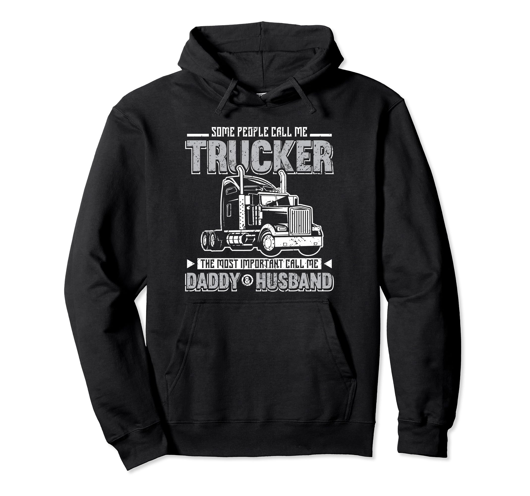 Trucker Daddy Or Trucker Husband Hoodie - Aesthetic Graphic for Adults - T-Shirt, Sweatshirt, Hoodie