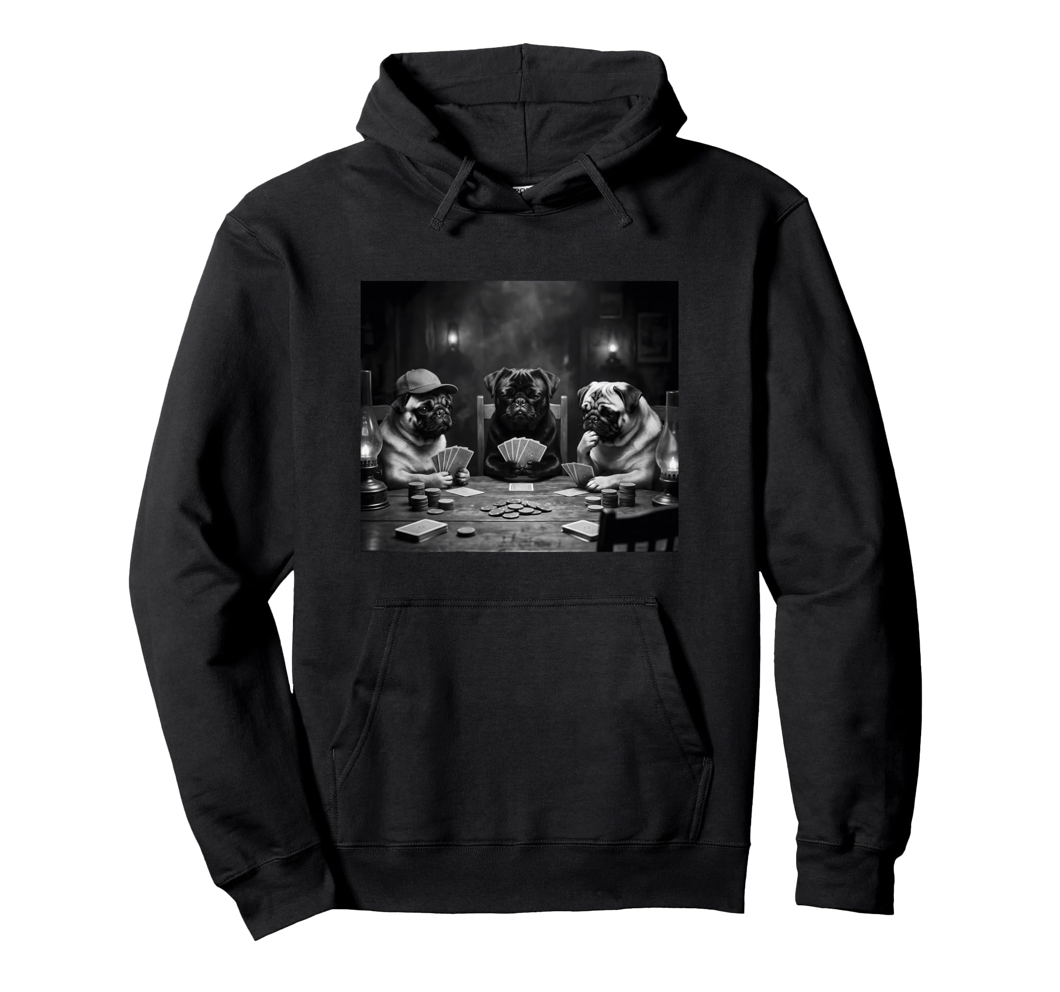 Pug Funny Costume Poker Game Table Meme Hoodie - Trendy Graphic Men Women - T-Shirt, Sweatshirt, Hoodie