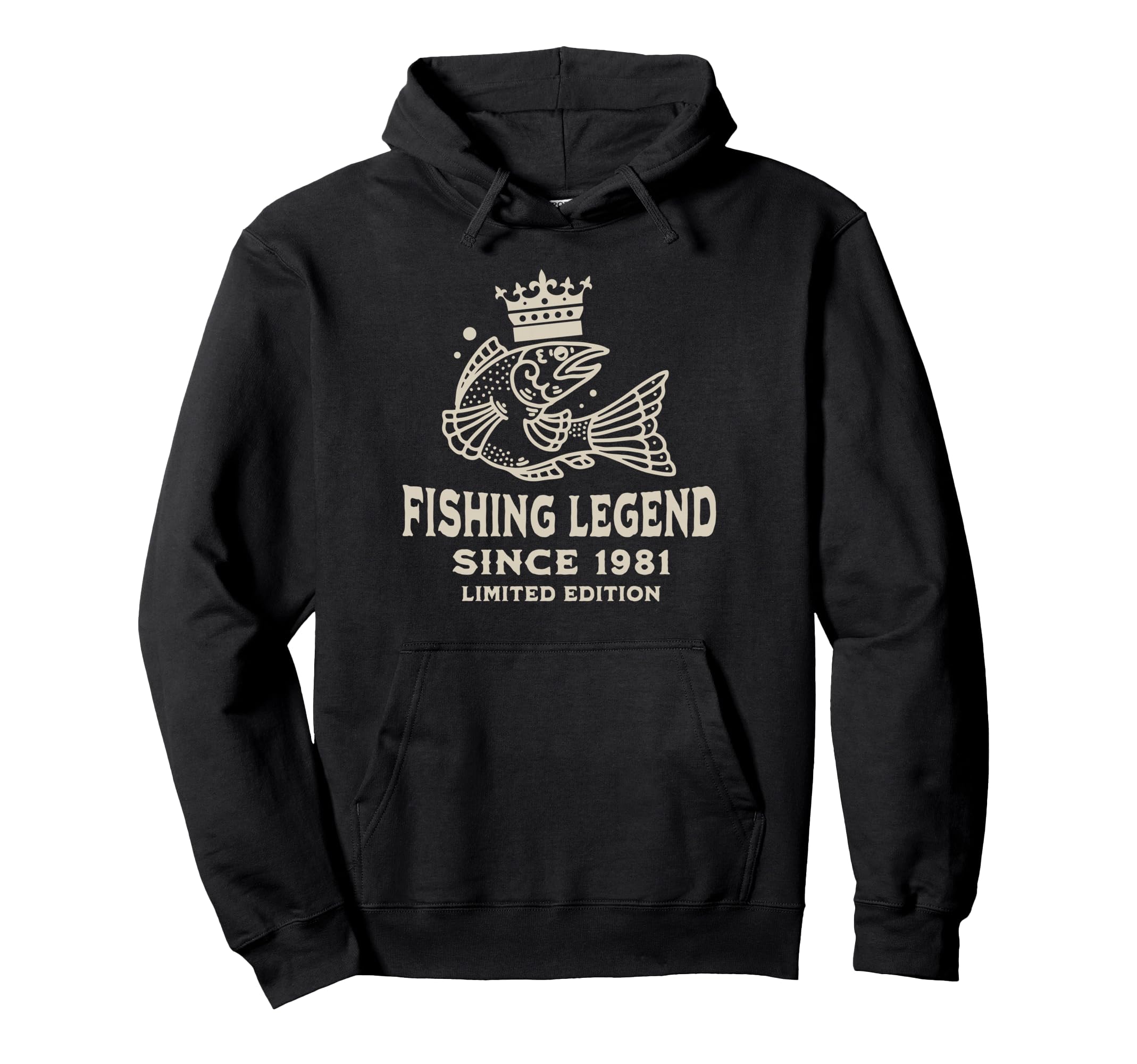 Fishing Catching Fish Legend Since 1981 Hoodie - Unique Graphic Men Women - T-Shirt, Sweatshirt, Hoodie