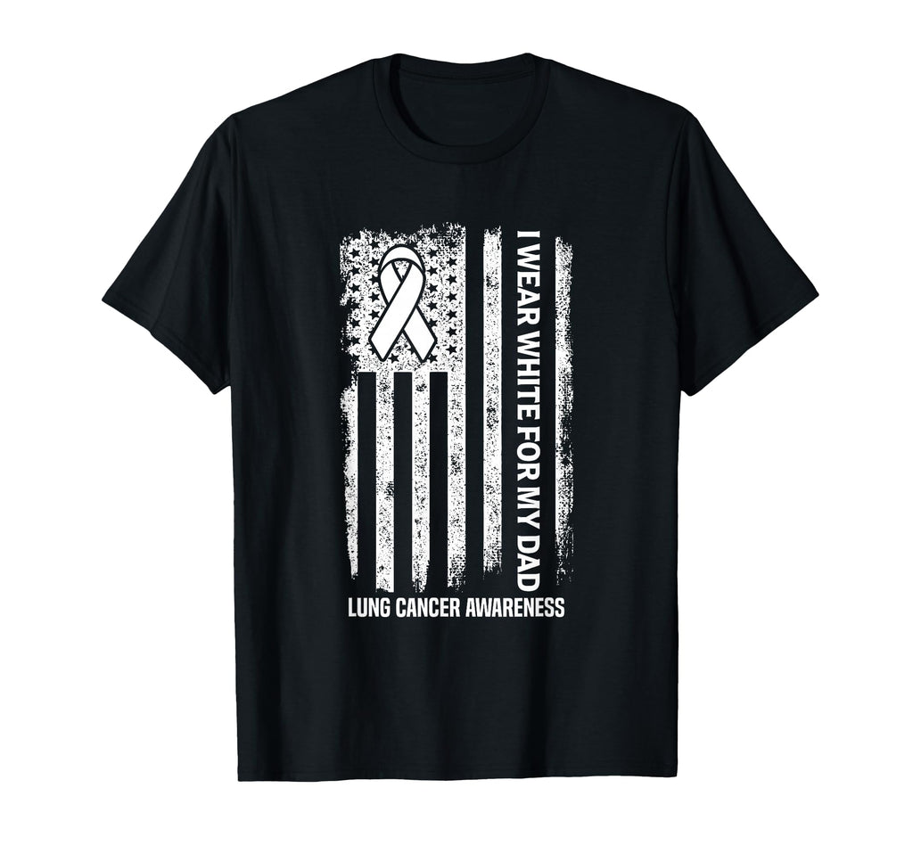 I Wear White My Dad White Ribbon Lung T-Shirt - Trendy Graphic for Adults - T-Shirt, Sweatshirt, Hoodie