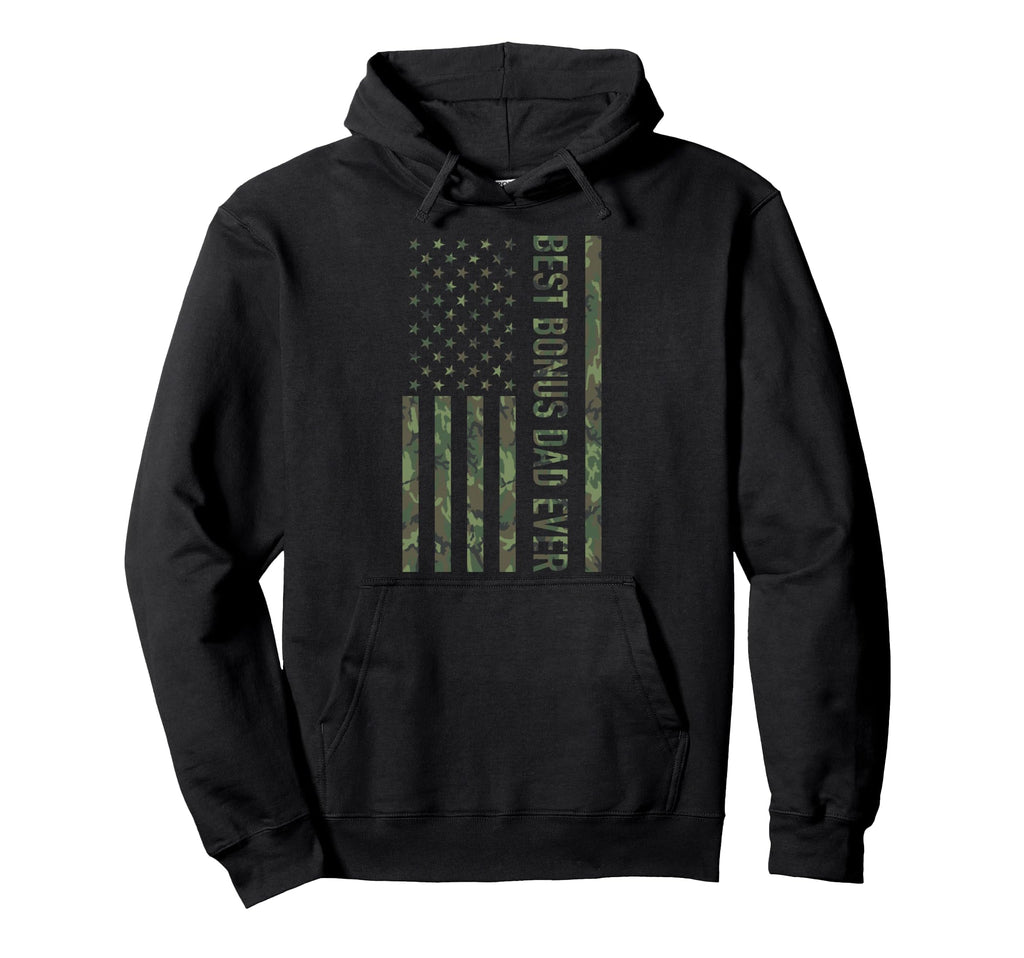 Best Bonus Dad Ever Us American Hoodie - Unique Graphic for Adults - T-Shirt, Sweatshirt, Hoodie