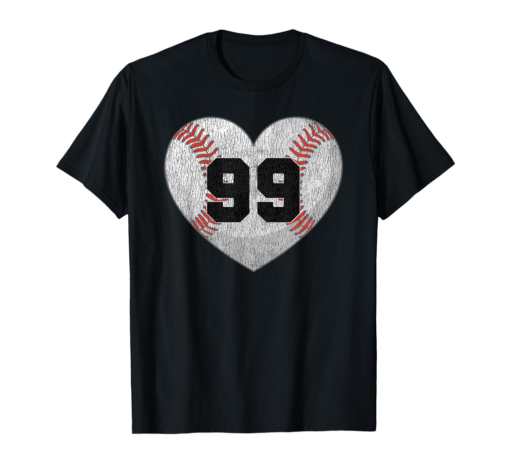 Baseball Number 99 Distressed T-Shirt - Casual Everyday Wear for Adults - T-Shirt, Sweatshirt, Hoodie
