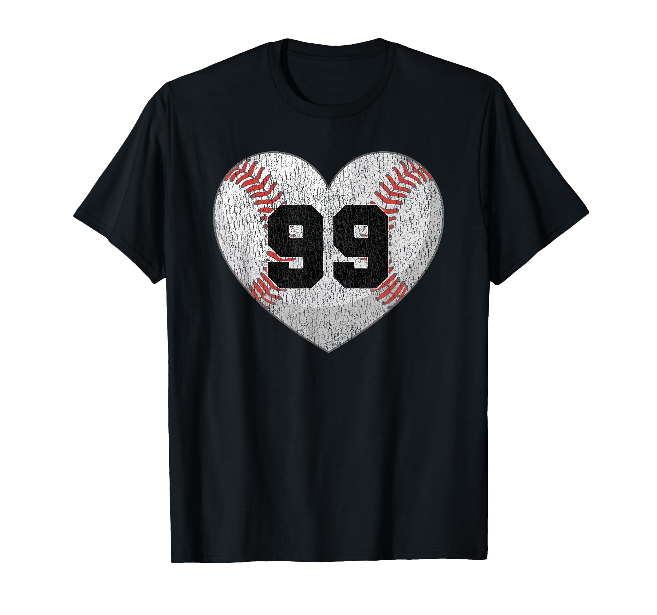 Baseball Number 99 Distressed T-Shirt - Casual Everyday Wear for Adults - T-Shirt, Sweatshirt, Hoodie