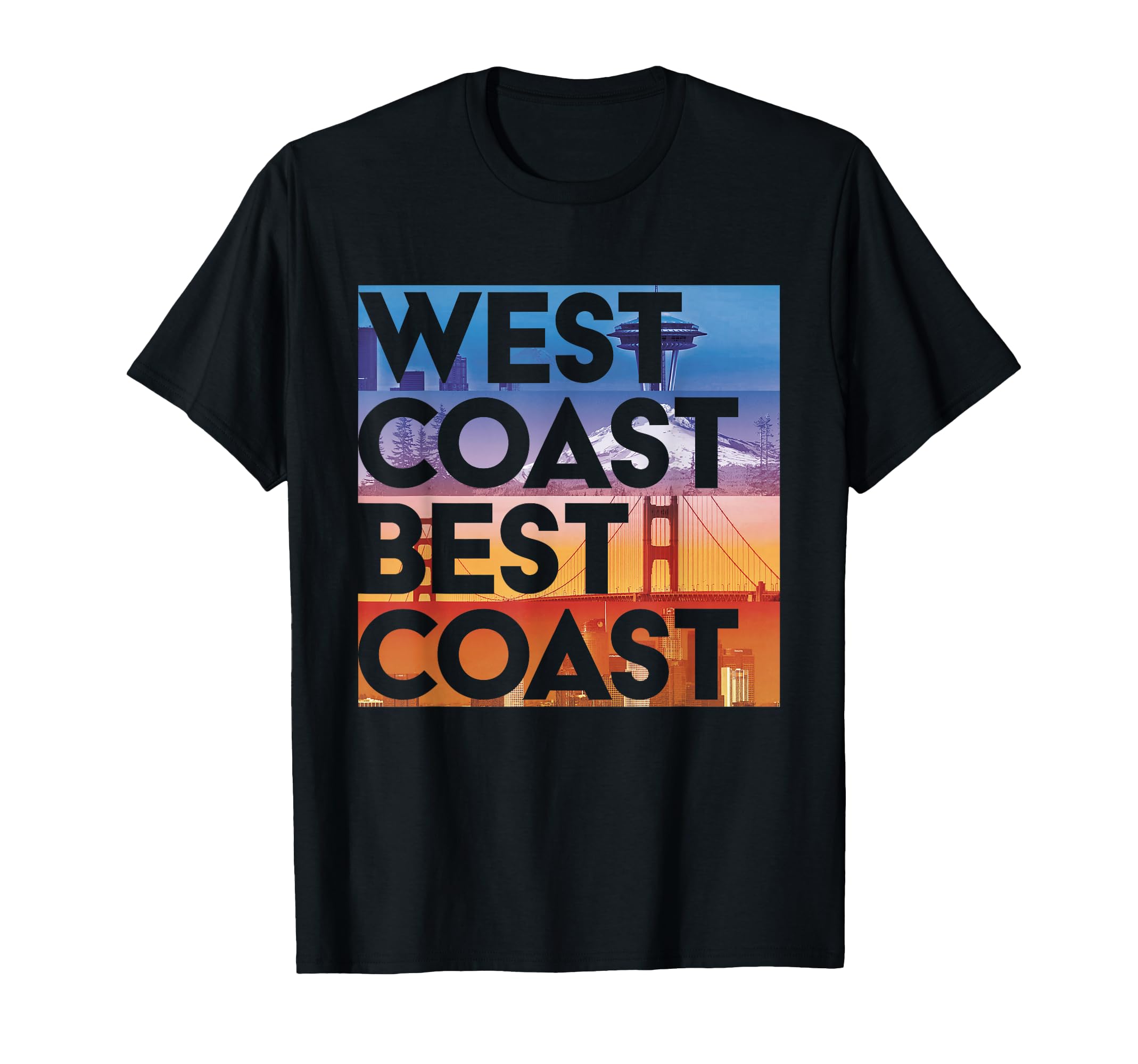 West Coast Best Coast Sea Po Sf La T-Shirt - Fun Novelty Design Men Women - T-Shirt, Sweatshirt, Hoodie
