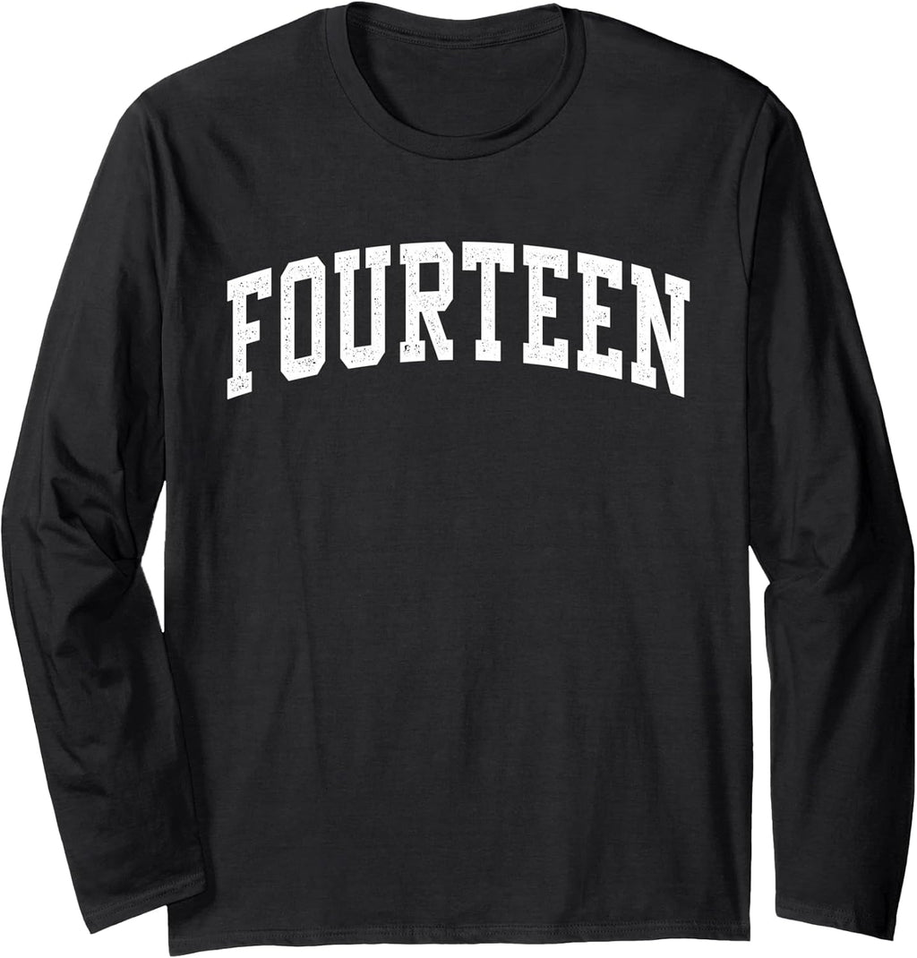 Fourteen Minimalist 14th Birthday Design 14-Year-Old - Adult & Kids T-Shirts, Sweatshirts & Hoodies apparel design preview 1
