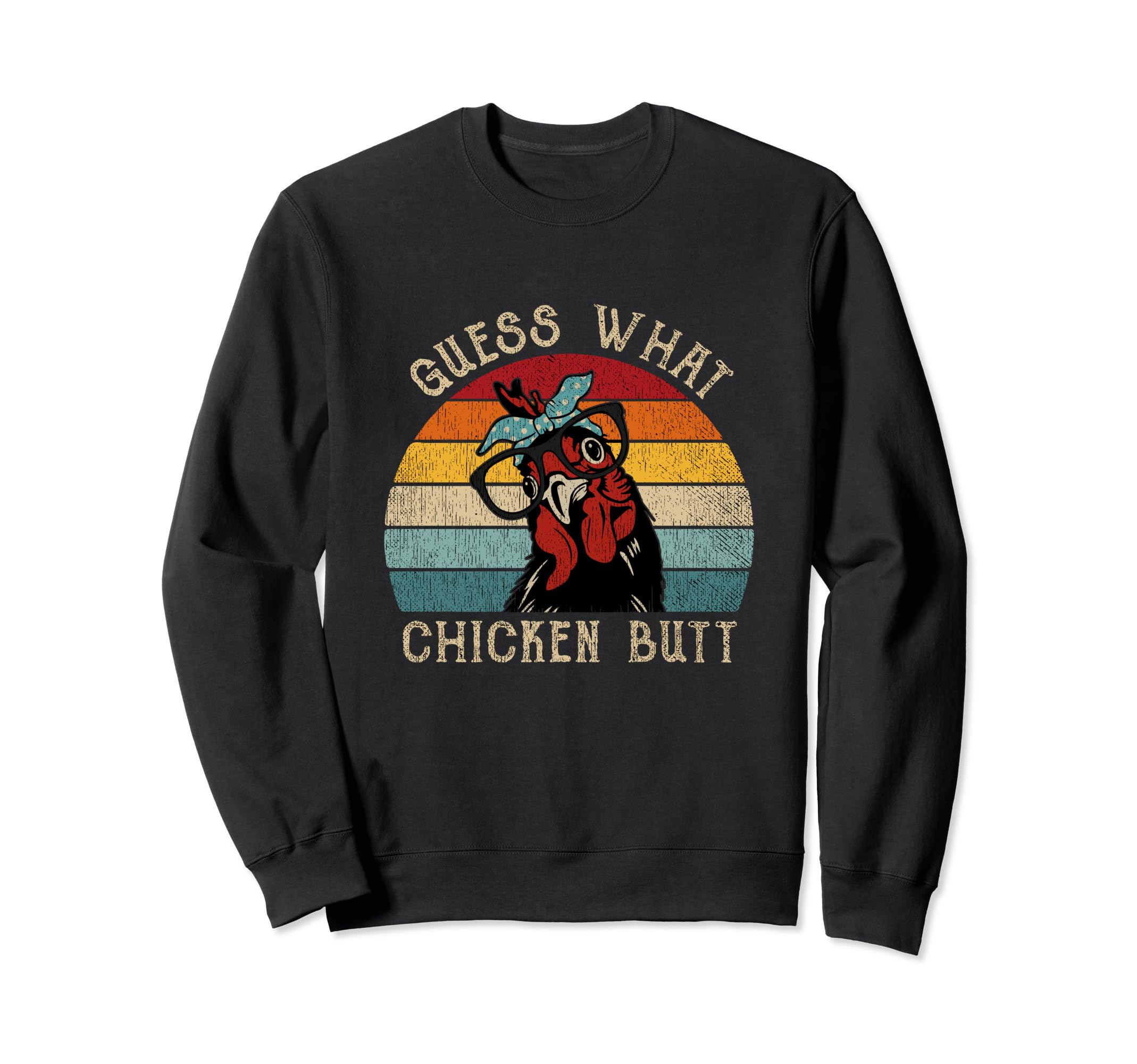 Dad Jokes Distressed Guess What Sweatshirt - Graphic Print for Adults - T-Shirt, Sweatshirt, Hoodie