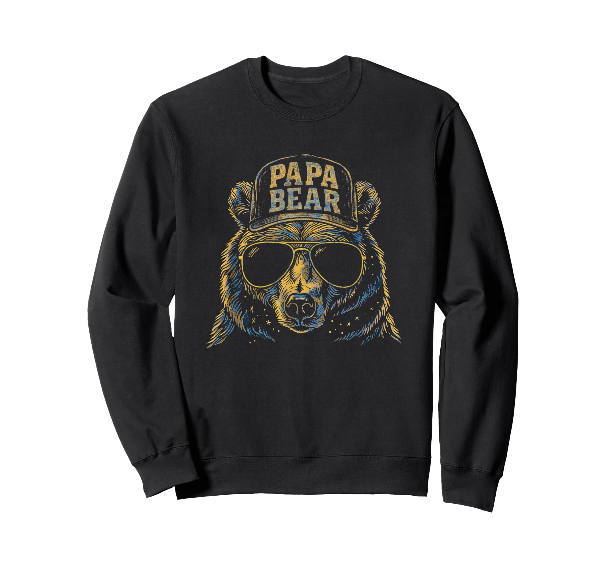 Mens Papa Bear Face Sunglasses Papa Sweatshirt - Novelty Apparel Men Women - T-Shirt, Sweatshirt, Hoodie
