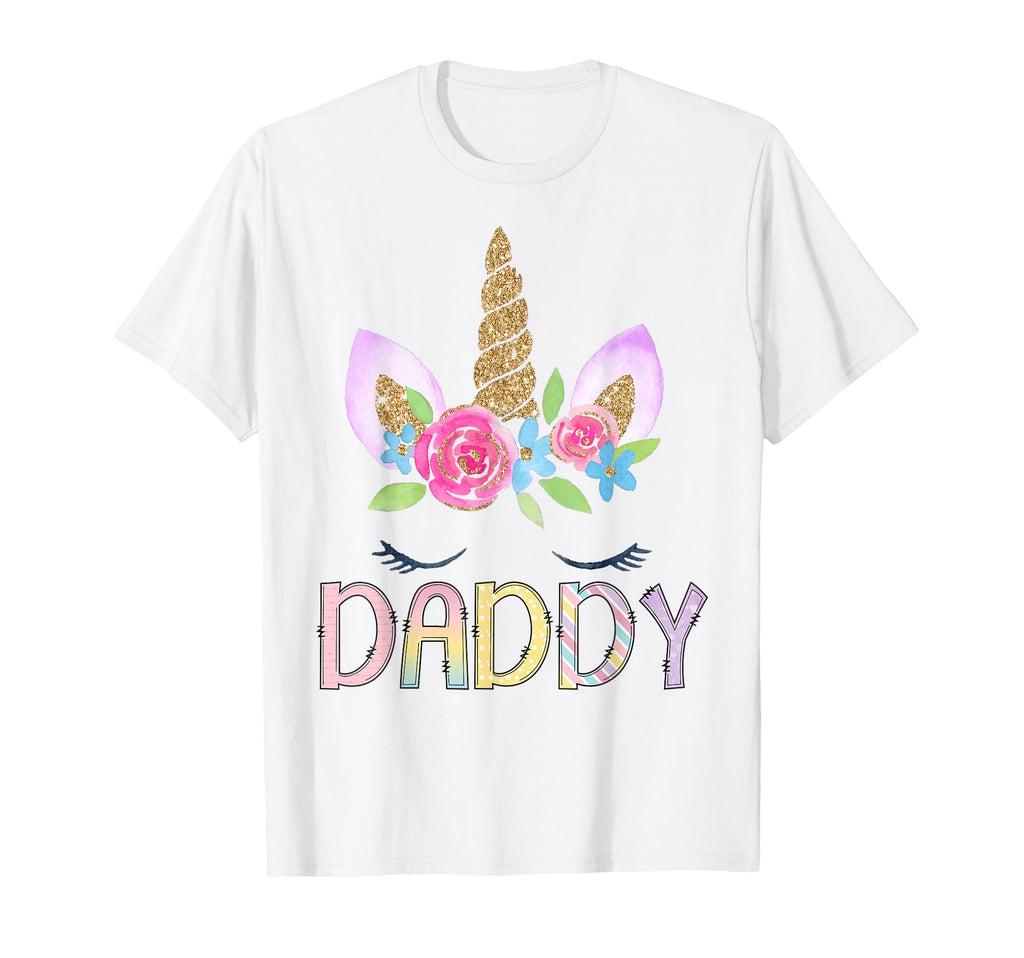 Daddy Unicorn Floral Birthday Family T-Shirt - Trendy Graphic Unisex - T-Shirt, Sweatshirt, Hoodie