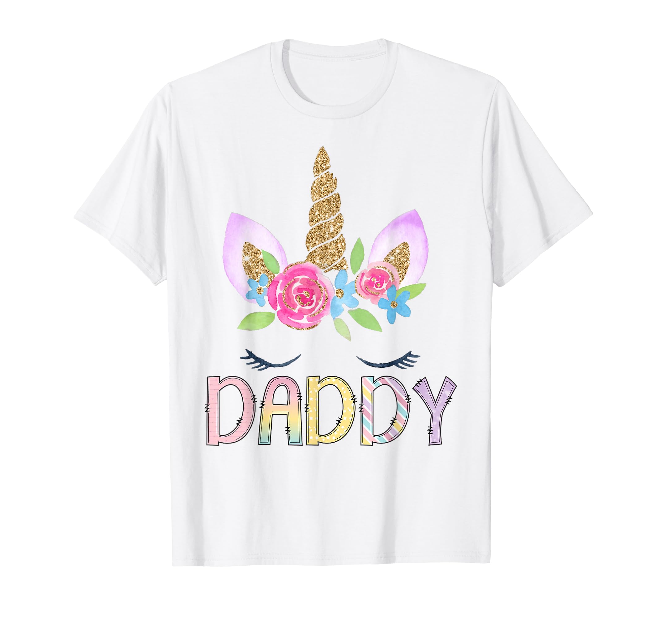 Daddy Unicorn Floral Birthday Family T-Shirt - Trendy Graphic Unisex - T-Shirt, Sweatshirt, Hoodie