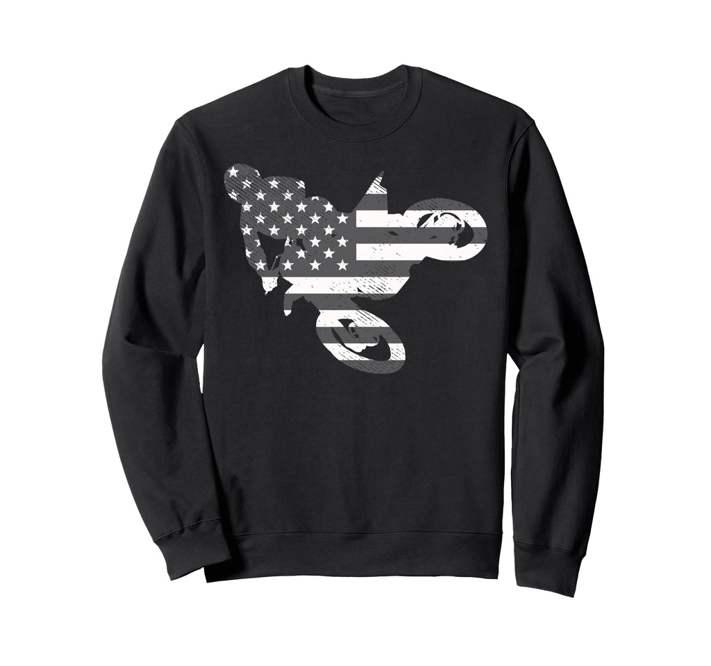 American Flag Dirt Bike Motocross Sweatshirt - Streetwear Style Men Women - T-Shirt, Sweatshirt, Hoodie