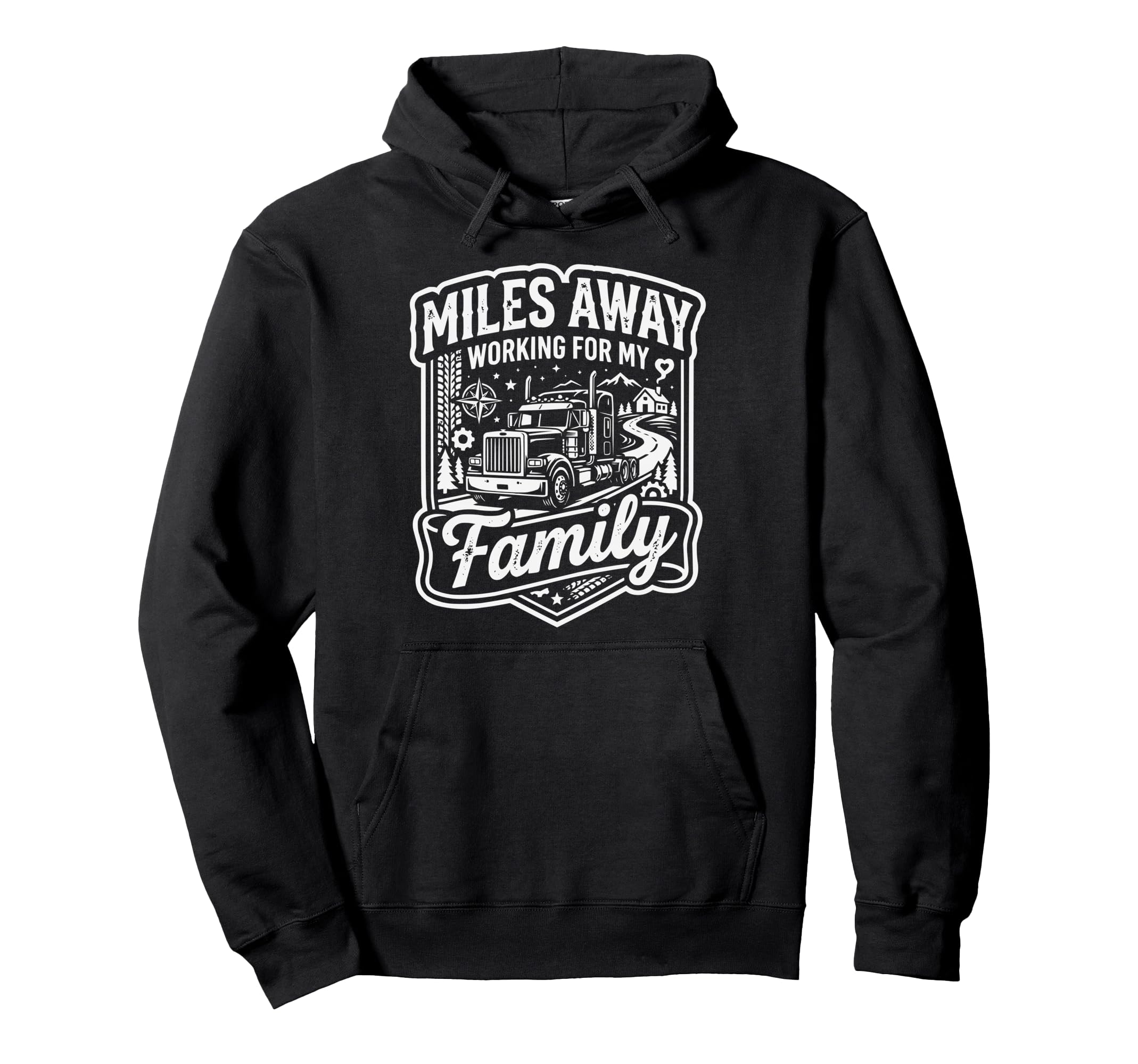 Truck Driver Dad Trucker Daddy Truck Hoodie - Graphic Print for Adults - T-Shirt, Sweatshirt, Hoodie