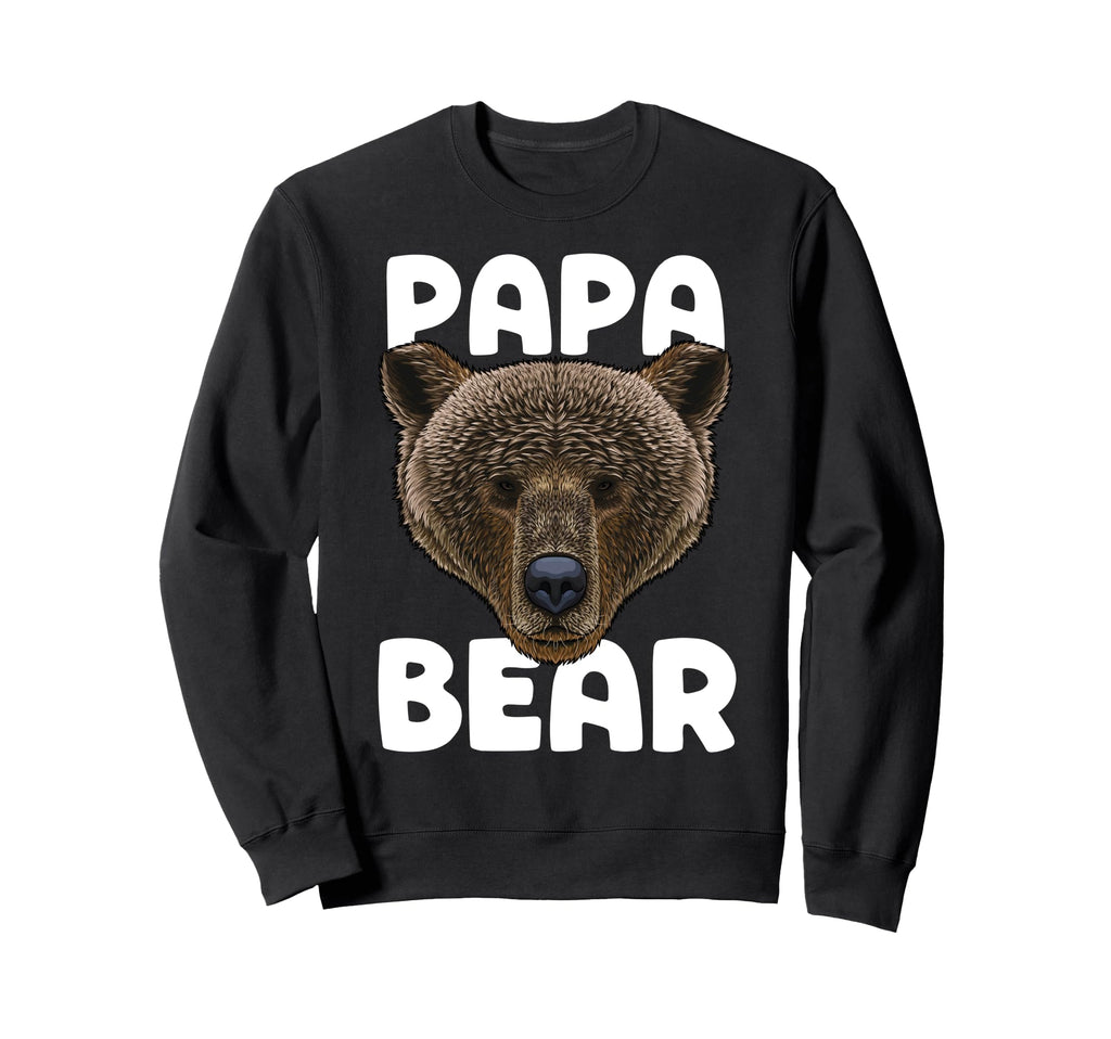 Papa Bear Grizzly Bear Fathers Day Sweatshirt - Trendy Graphic Men Women - T-Shirt, Sweatshirt, Hoodie