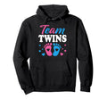 Team Twins Gender Reveal Twin Mom And Dad Hoodie - Minimalist Print Unisex - T-Shirt, Sweatshirt, Hoodie