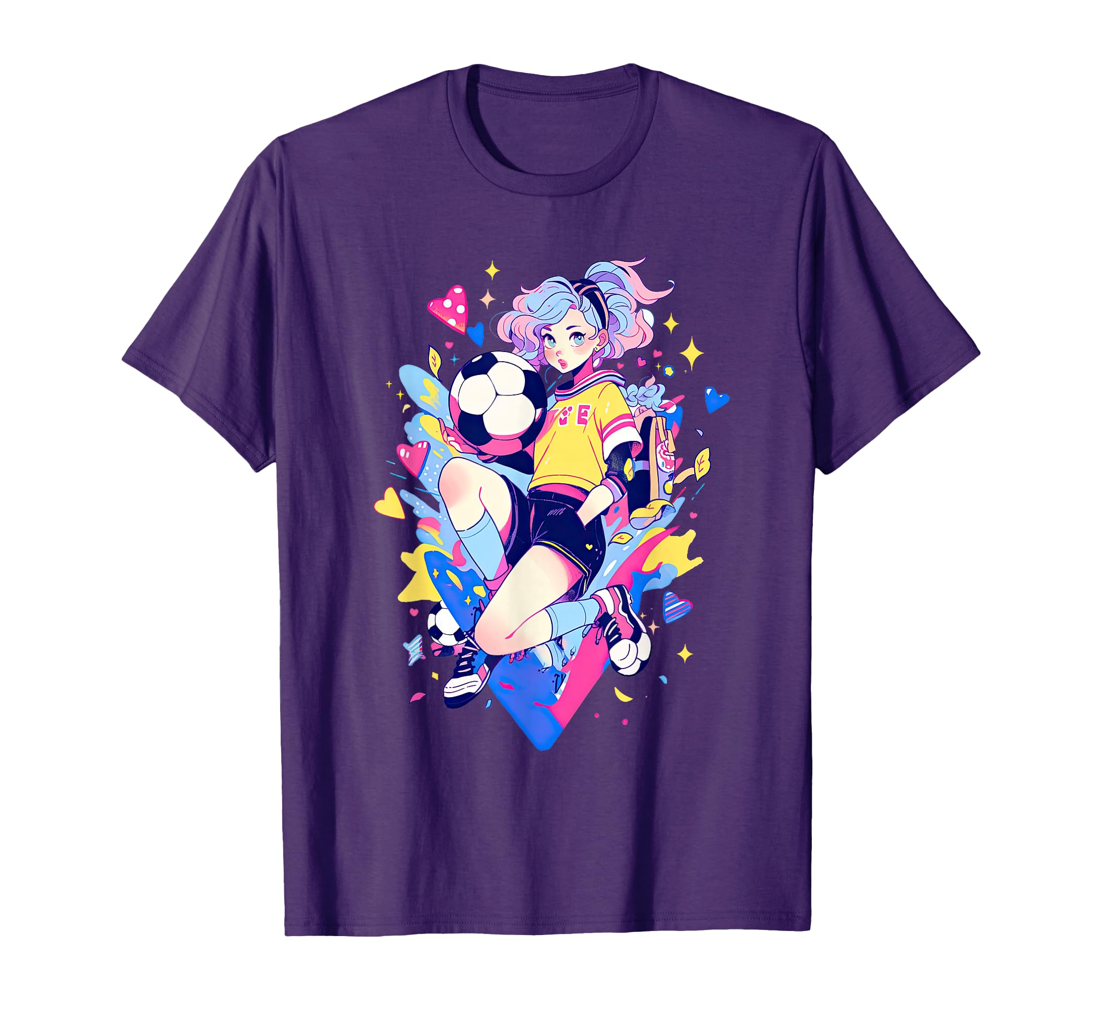 Soccer Funny Pastel Japan Anime T-Shirt - Graphic Print for Adults - T-Shirt, Sweatshirt, Hoodie
