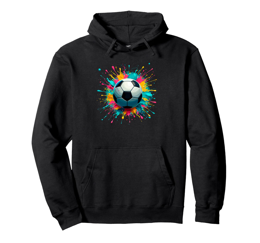 Colorful Splash Art Soccer Football Ball Hoodie - Novelty Apparel Unisex - T-Shirt, Sweatshirt, Hoodie