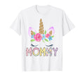 Mommy Unicorn Floral Birthday Family T-Shirt - Casual Everyday Wear Unisex - T-Shirt, Sweatshirt, Hoodie