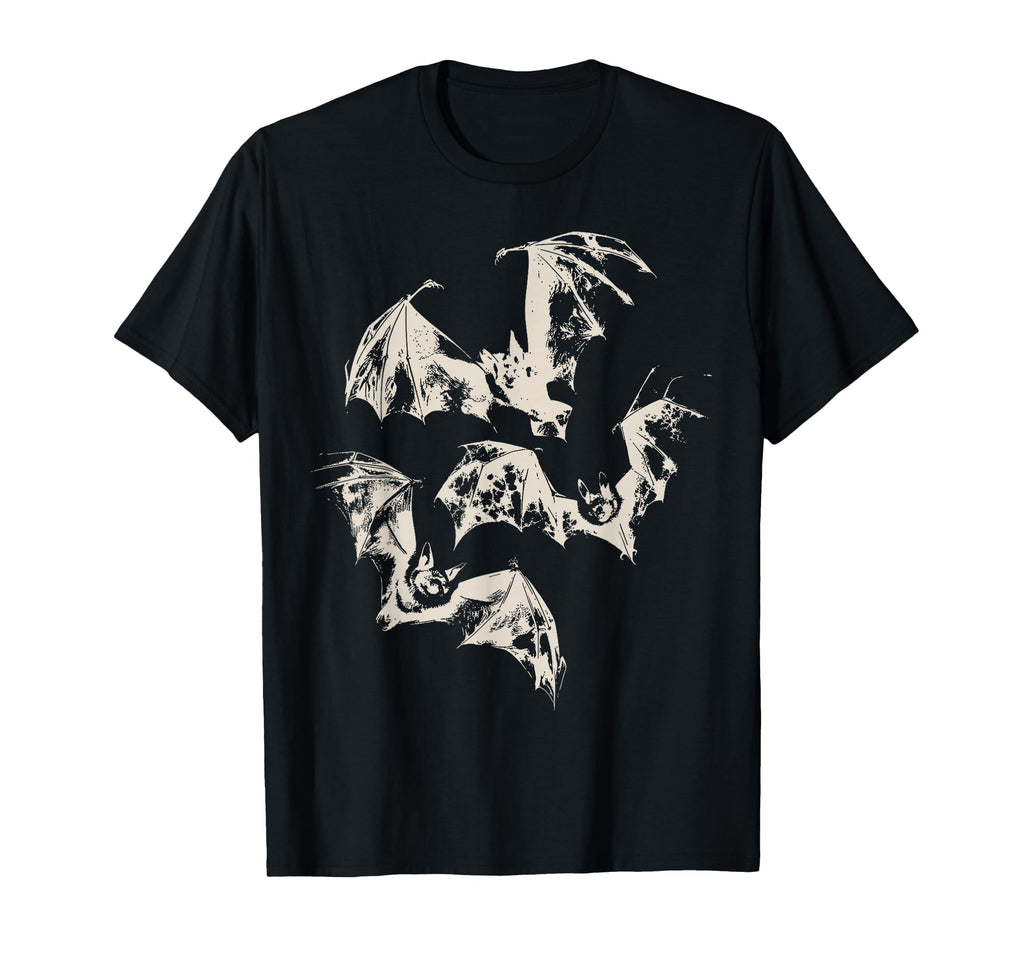Three Bats Washed Gothic T-Shirt - Unique Graphic Men Women - T-Shirt, Sweatshirt, Hoodie