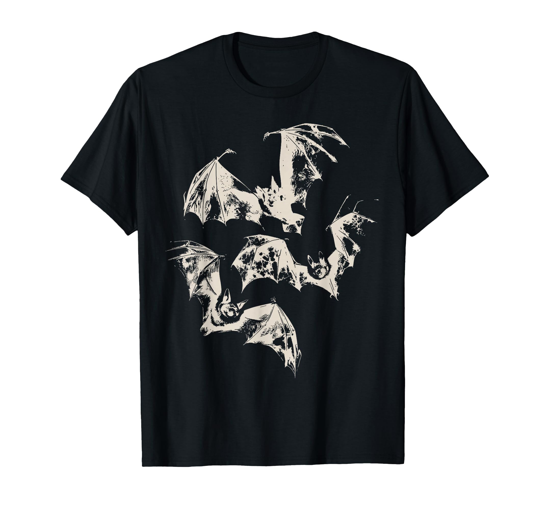 Three Bats Washed Gothic T-Shirt - Unique Graphic Men Women - T-Shirt, Sweatshirt, Hoodie