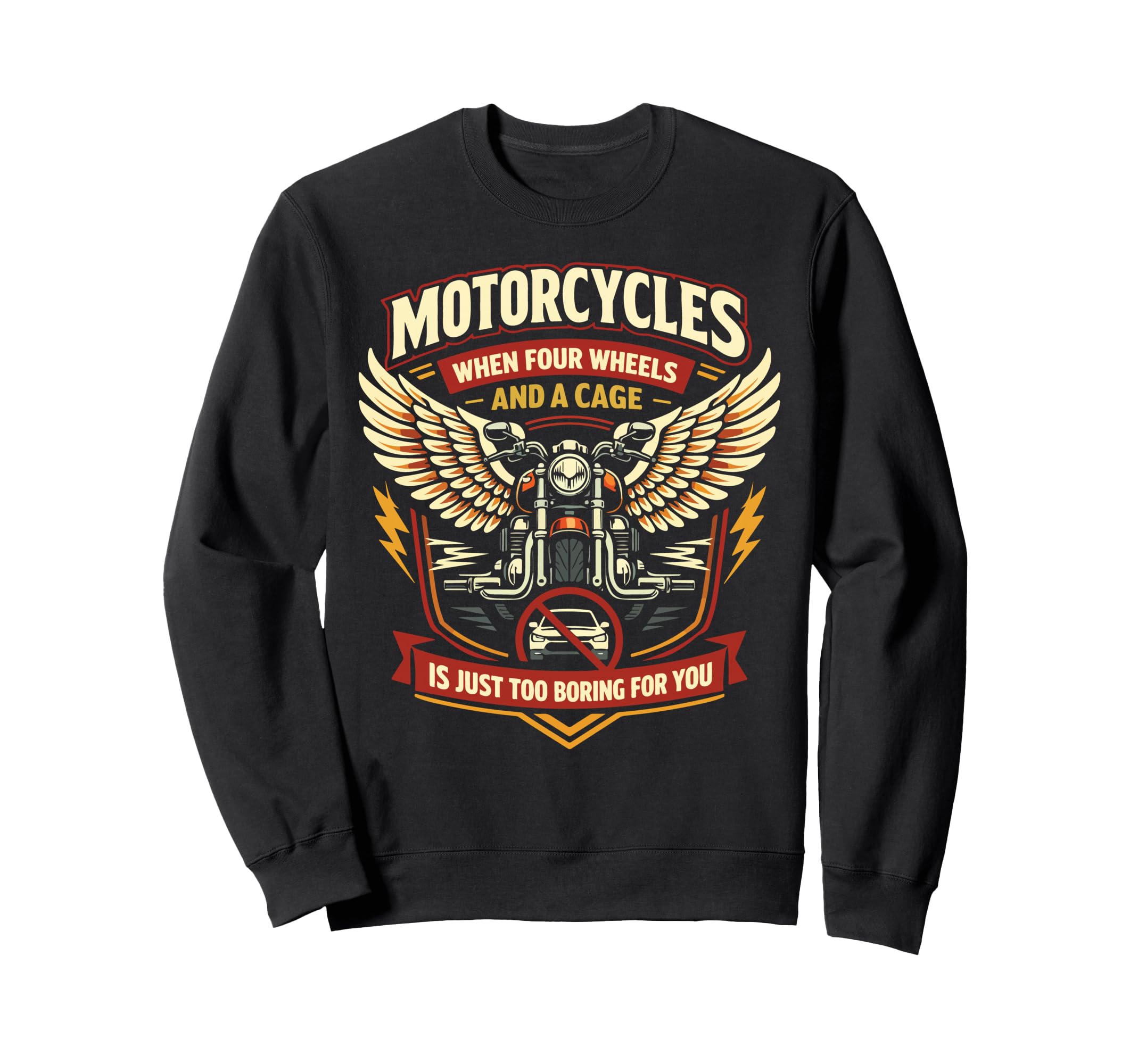 Motorcycle Biker Motorcycles When Four Sweatshirt - Custom Art Print Unisex - T-Shirt, Sweatshirt, Hoodie