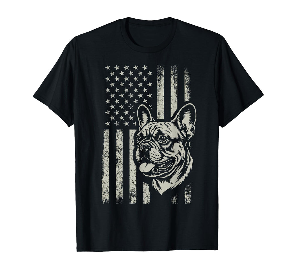 Patriotic Frenchie 4Th July American Flag T-Shirt - Graphic Print Unisex - T-Shirt, Sweatshirt, Hoodie