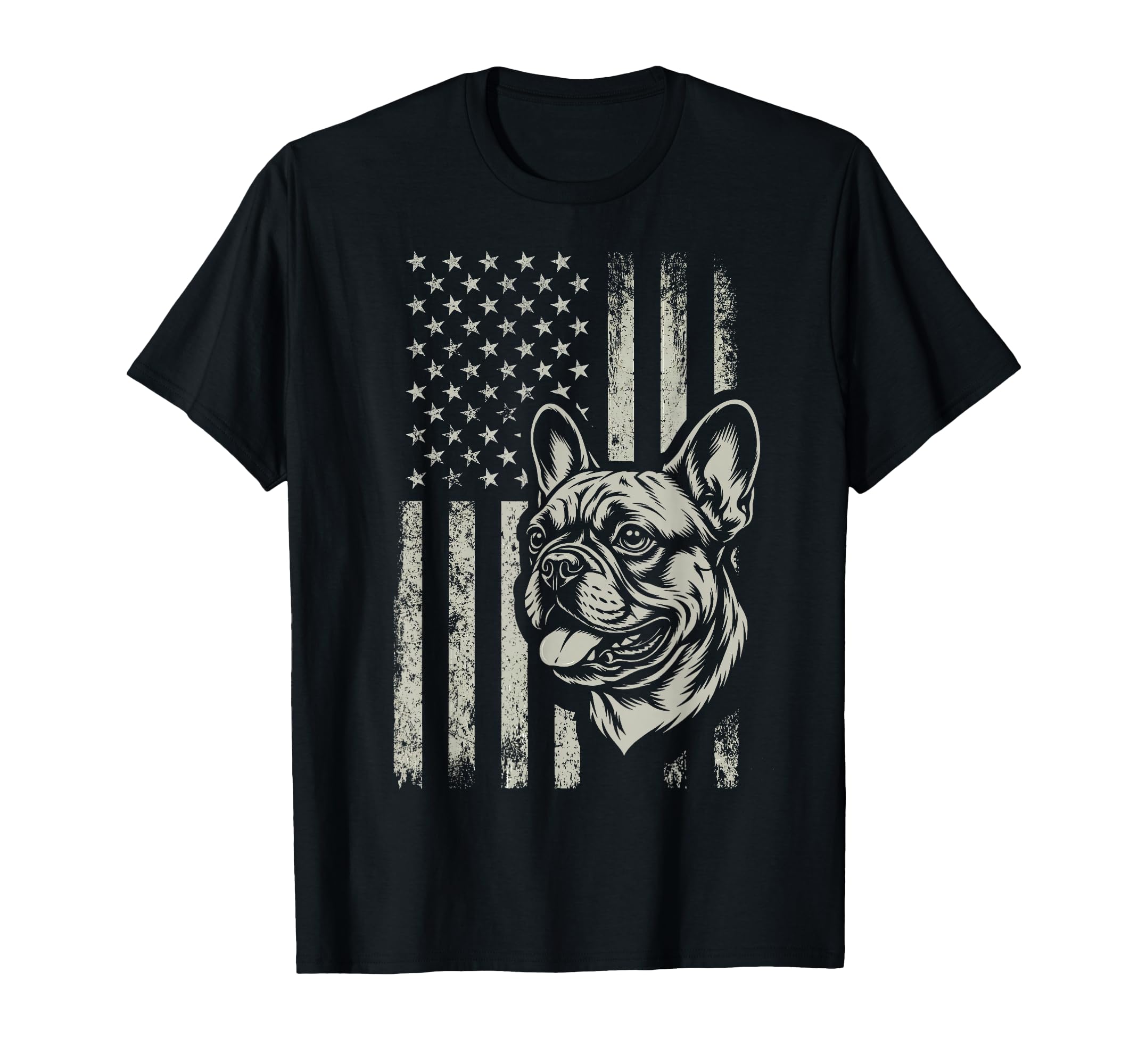 Patriotic Frenchie 4Th July American Flag T-Shirt - Graphic Print Unisex - T-Shirt, Sweatshirt, Hoodie