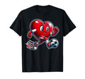 Valentines Day Soccer Player Heart T-Shirt - Trendy Graphic for Adults - T-Shirt, Sweatshirt, Hoodie