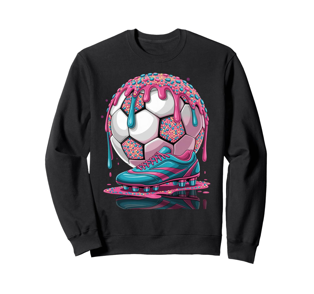 Soccer Ball Drip Ice Cream Drip Sweatshirt - Casual Everyday Wear Unisex - T-Shirt, Sweatshirt, Hoodie