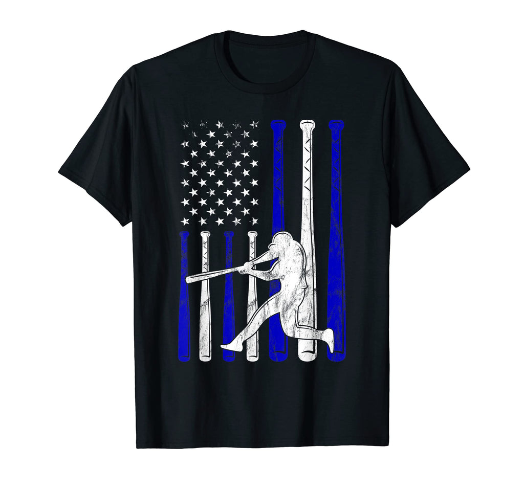 Distressed American Flag Baseball Dad T-Shirt - Minimalist Print Men Women - T-Shirt, Sweatshirt, Hoodie