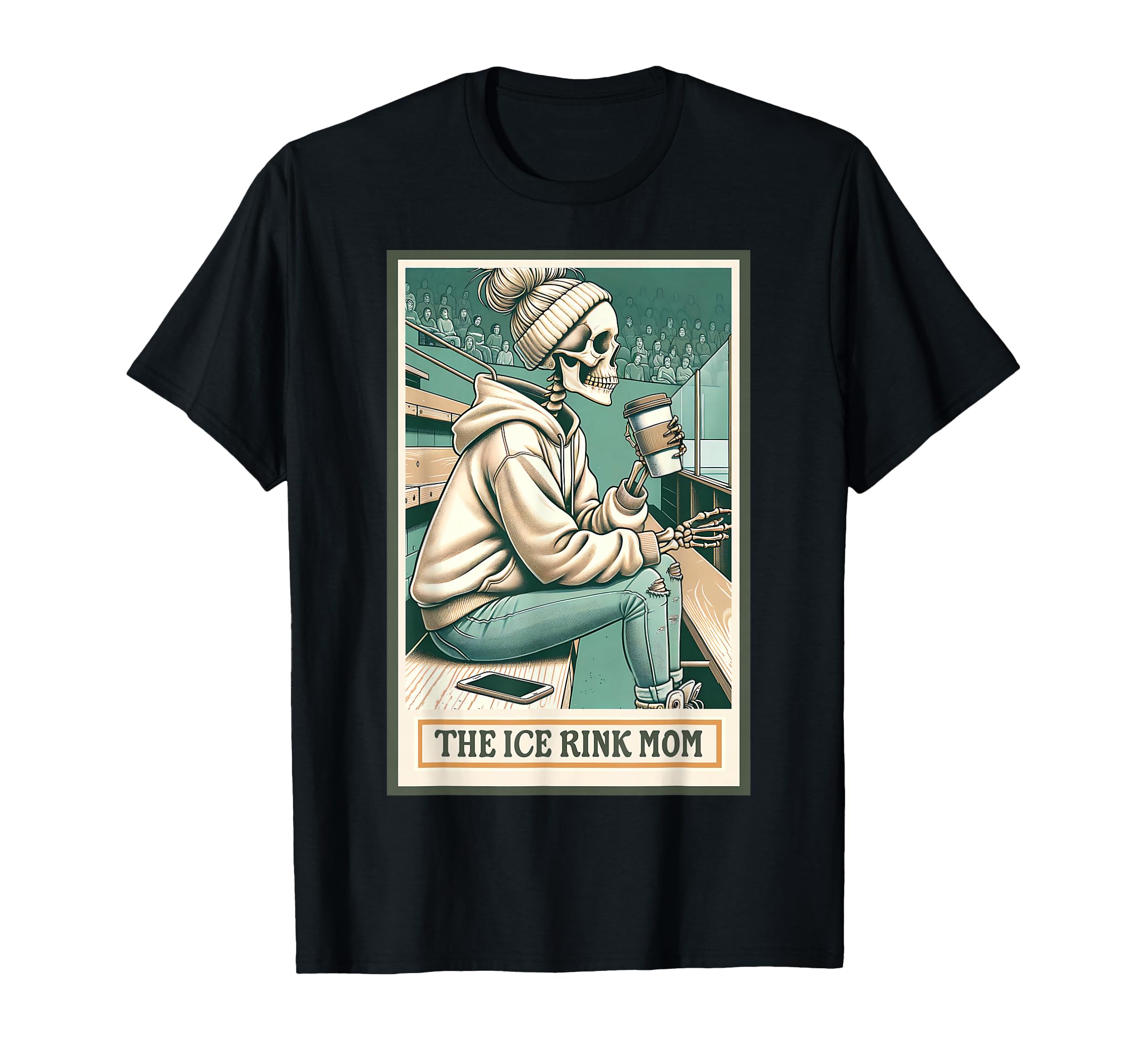 Ice Rink Mom Skeleton Card Gift Hockey T-Shirt - Unique Graphic for Adults - T-Shirt, Sweatshirt, Hoodie