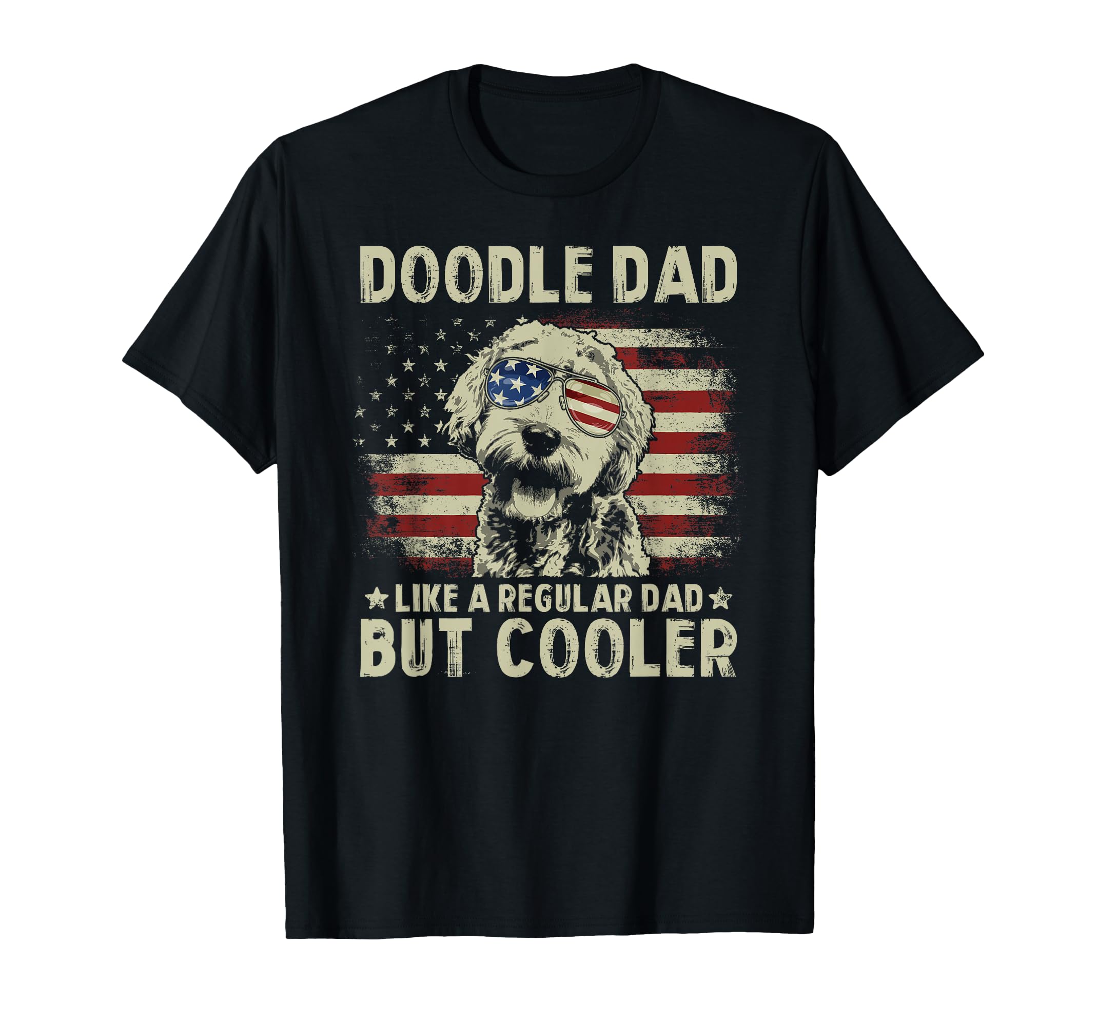 Usa Flag Goldendoodle Doodle Dad T-Shirt - Casual Everyday Wear Unisex - T-Shirt, Sweatshirt, Hoodie
