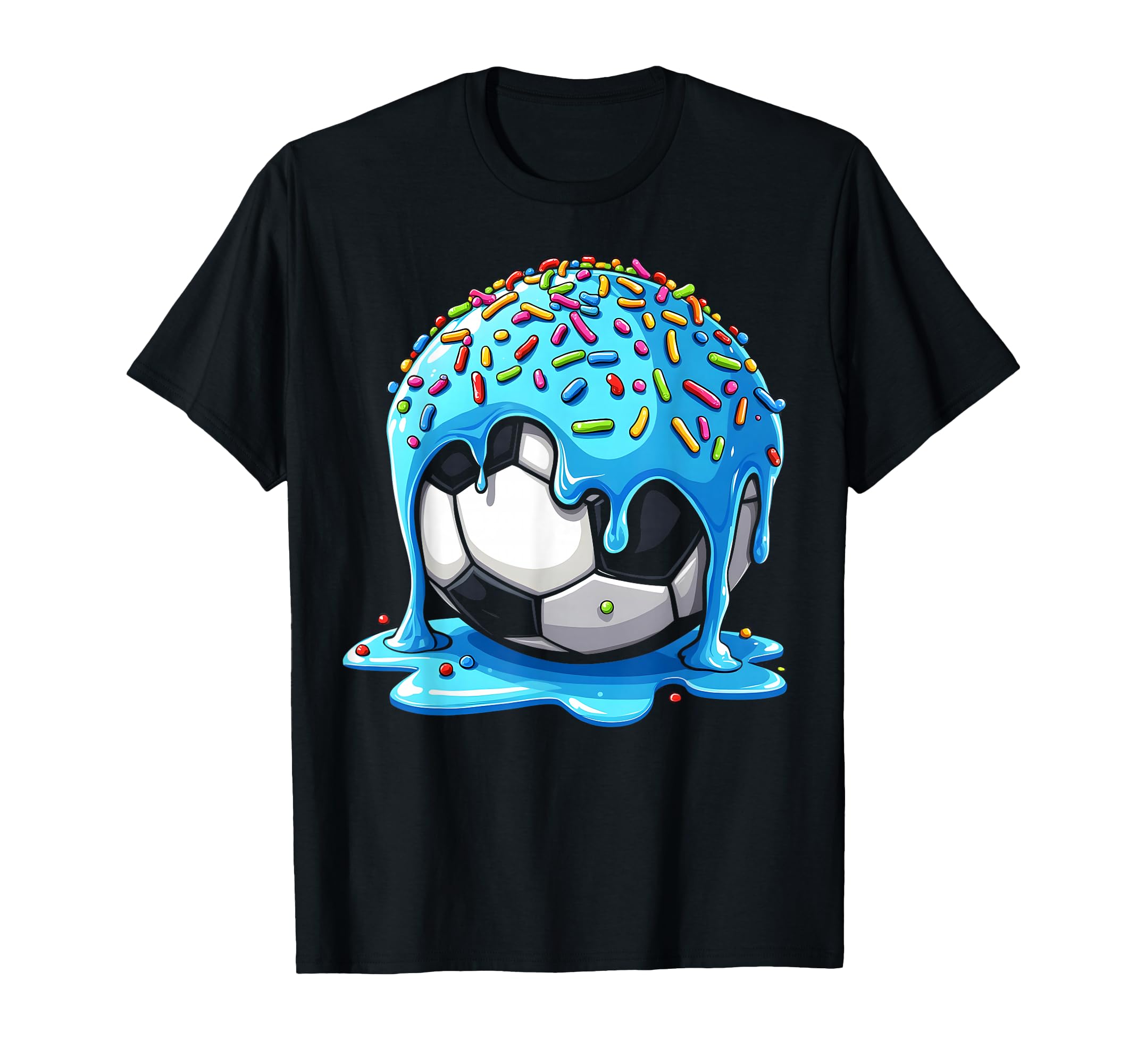 Soccer Drip Ice Cream Drip Sprinkles T-Shirt - Casual Everyday Wear Unisex - T-Shirt, Sweatshirt, Hoodie