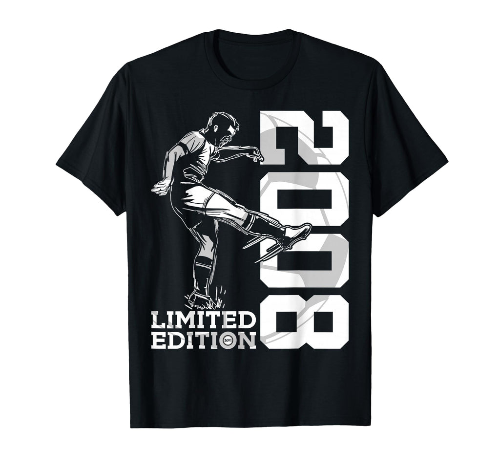 2008 18 Years Soccer 18Th Birthday T-Shirt - Trendy Graphic Unisex - T-Shirt, Sweatshirt, Hoodie