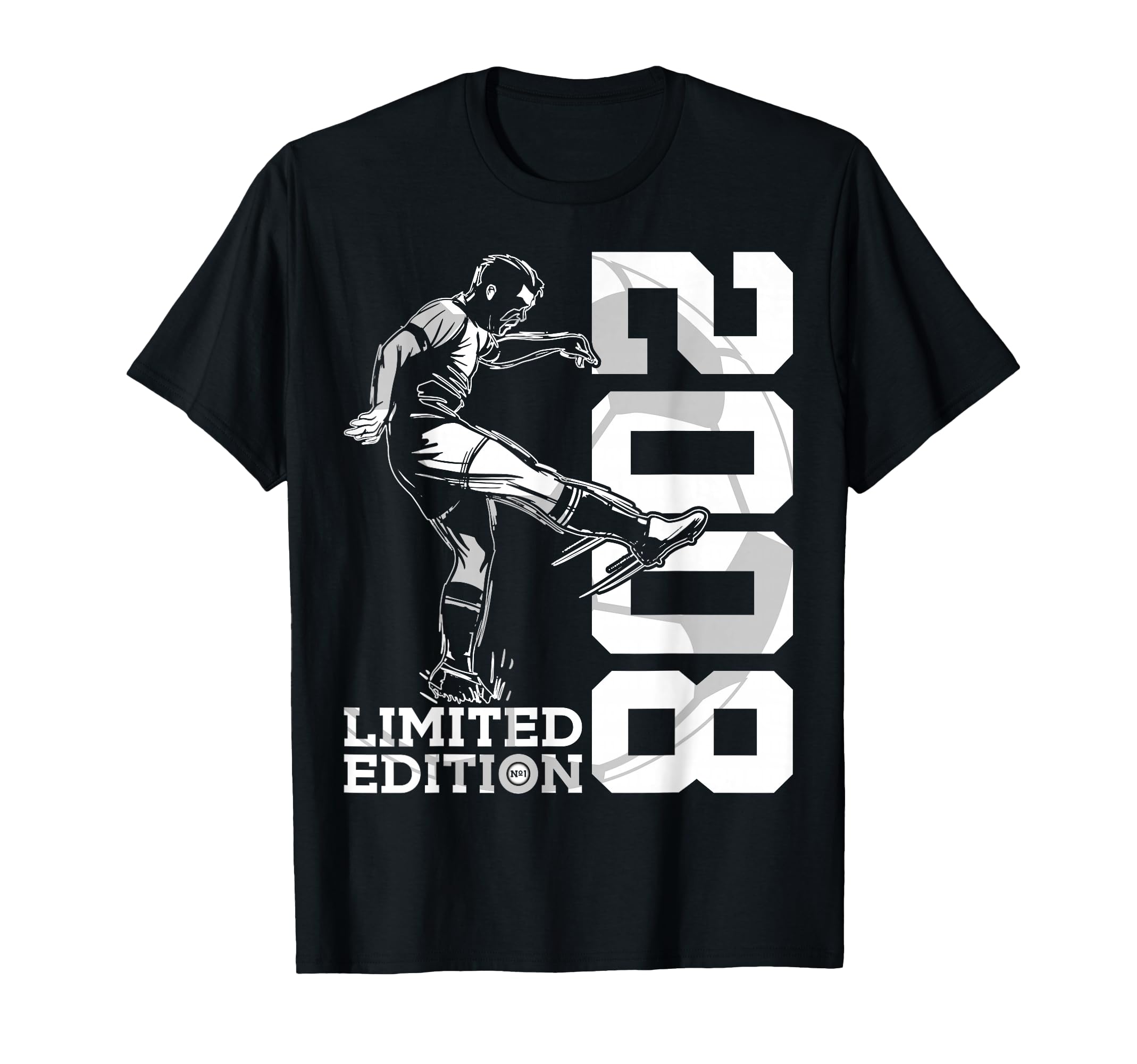 2008 18 Years Soccer 18Th Birthday T-Shirt - Trendy Graphic Unisex - T-Shirt, Sweatshirt, Hoodie