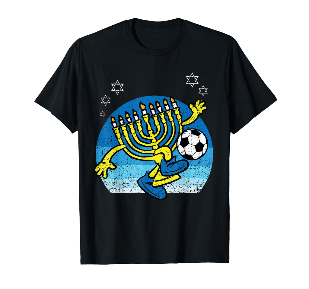 Menorah Soccer Player Hanukkah Chanukah T-Shirt - Graphic Print for Adults - T-Shirt, Sweatshirt, Hoodie