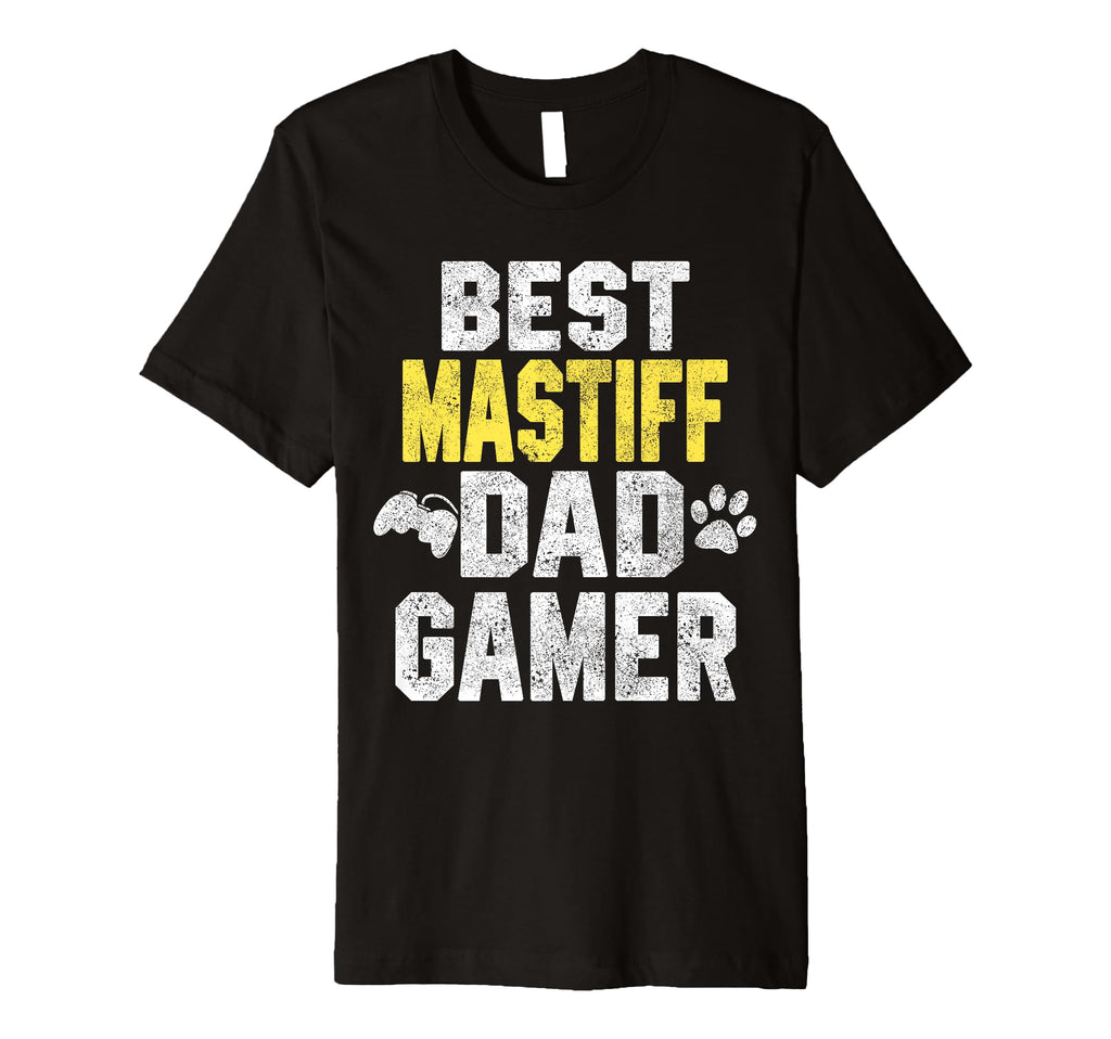 Best Mastiff Dad Gamer Funny Dog T-Shirt - Minimalist Print for Adults - T-Shirt, Sweatshirt, Hoodie