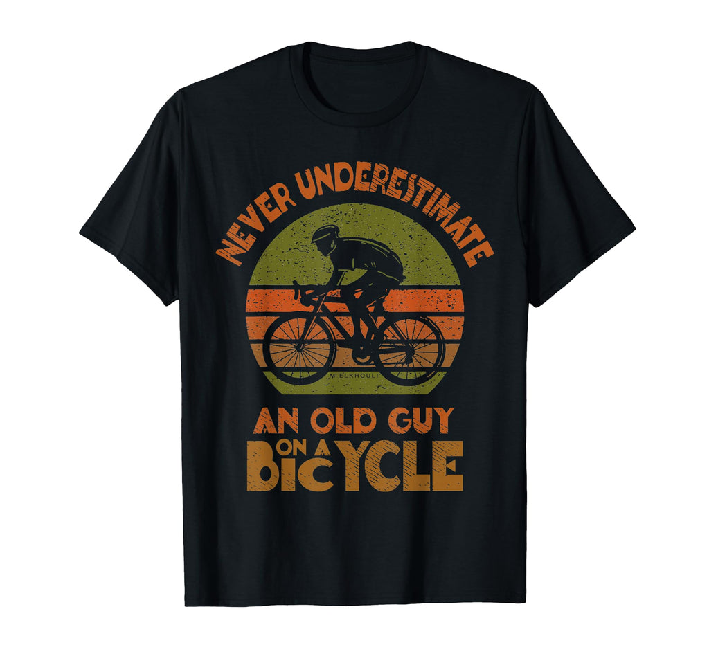 Cycling Grandpa Old Guy Bicycle Bike T-Shirt - Unique Graphic Men Women - T-Shirt, Sweatshirt, Hoodie