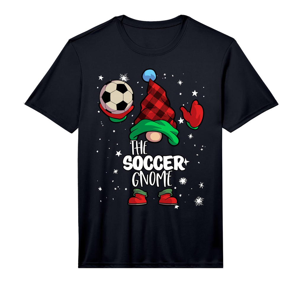 Soccer Gnome Red Buffalo Plaid T-Shirt - Unique Graphic for Adults - T-Shirt, Sweatshirt, Hoodie