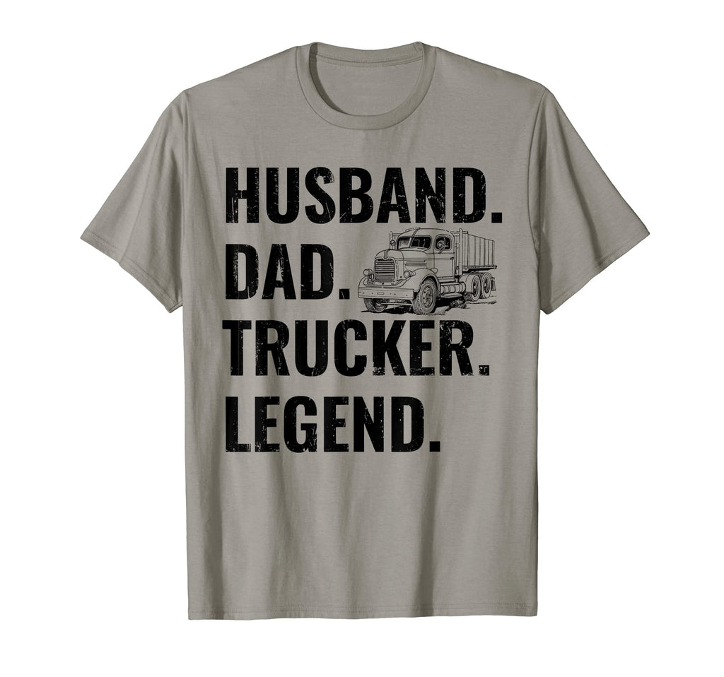 Husband Dad Trucker Legend Truck T-Shirt - Minimalist Print Men Women - T-Shirt, Sweatshirt, Hoodie