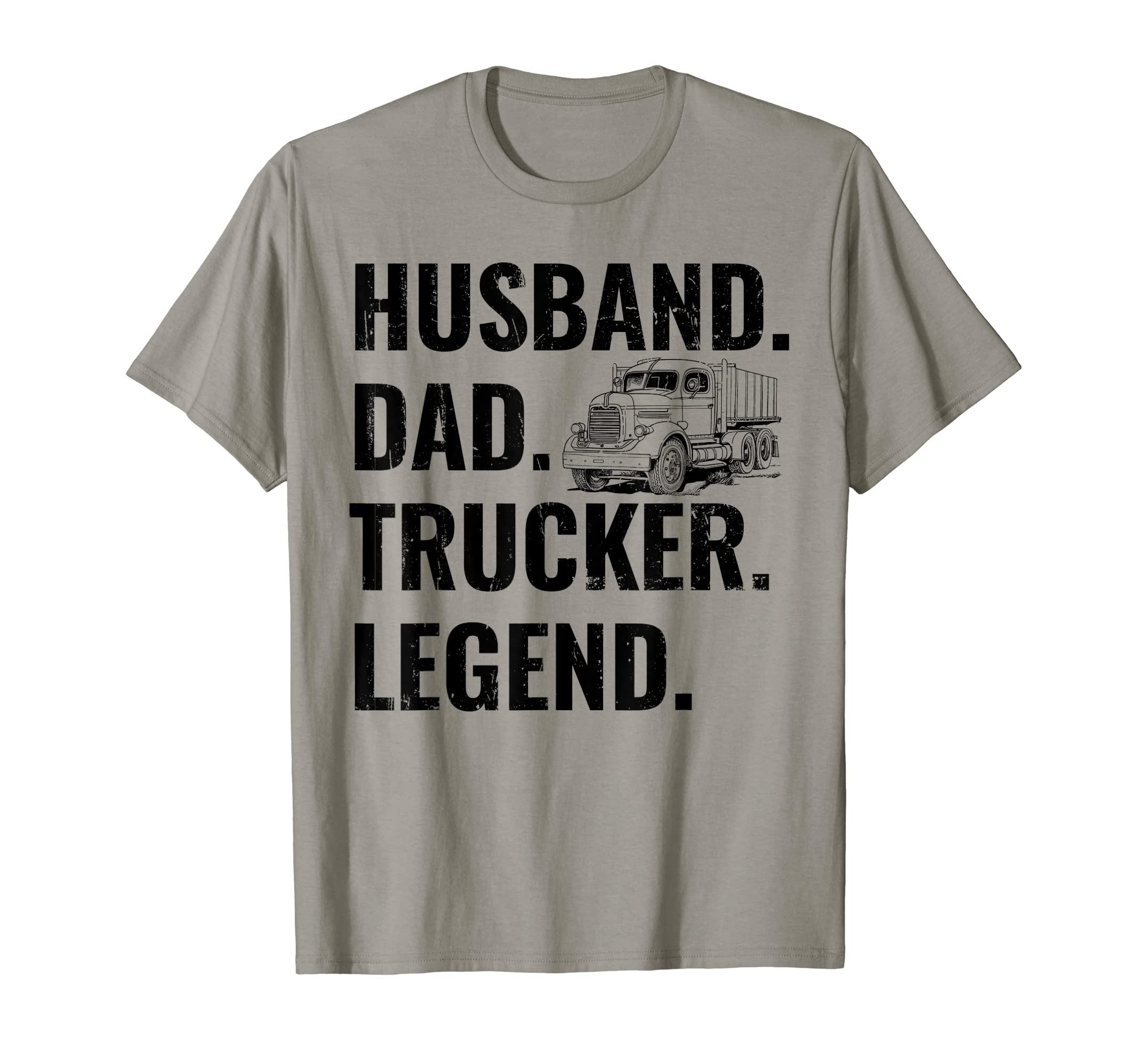 Husband Dad Trucker Legend Truck T-Shirt - Minimalist Print Men Women - T-Shirt, Sweatshirt, Hoodie